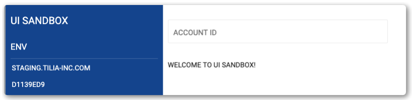 UI Sandbox account entry