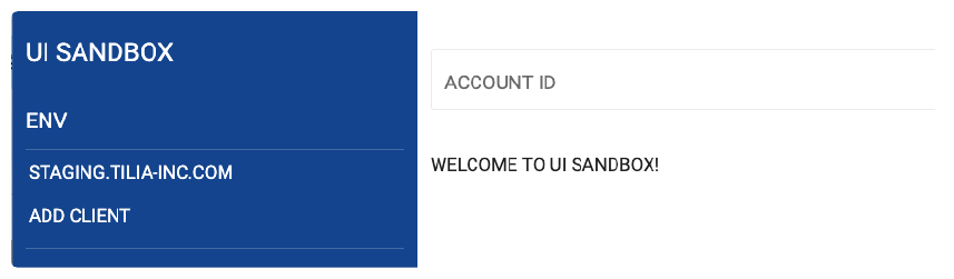 UI Sandbox developer credentials