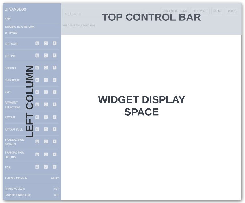 UI Sandbox screen