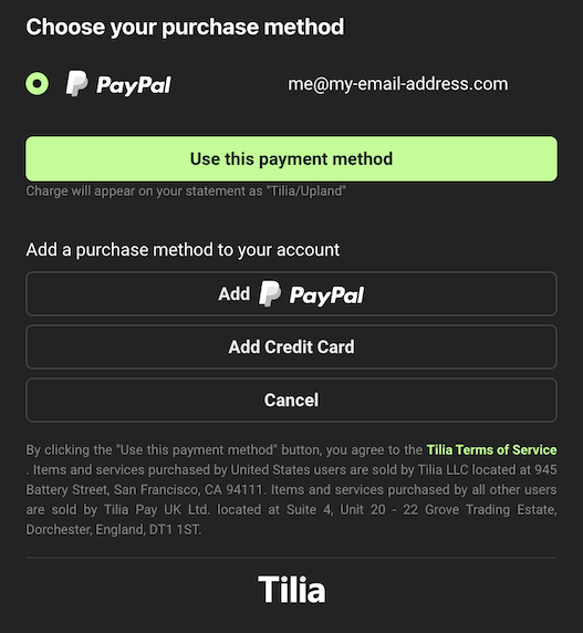 styled payment widget